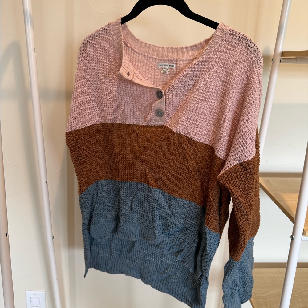 American Eagle Outfitters Pink Knit Cardigan